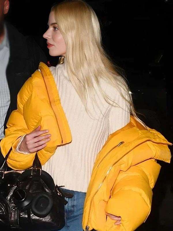 Anya Taylor-Joy Yellow Hooded Jacket