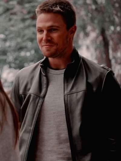 TV Series Arrow S05 Oliver Queen Black Leather Jacket