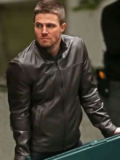 Buy Arrow Oliver Queen Black Leather Jacket