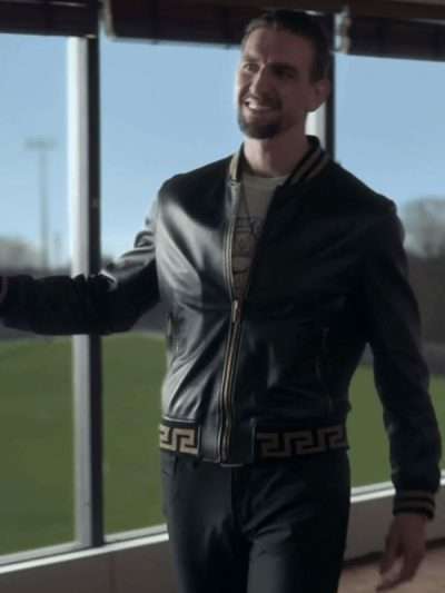 Ted Lasso Season 3 Maximilian Osinski Black Bomber Leather Jacket