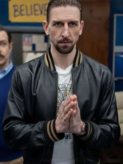 Shop Ted Lasso S03 Maximilian Osinski Bomber Leather Jacket