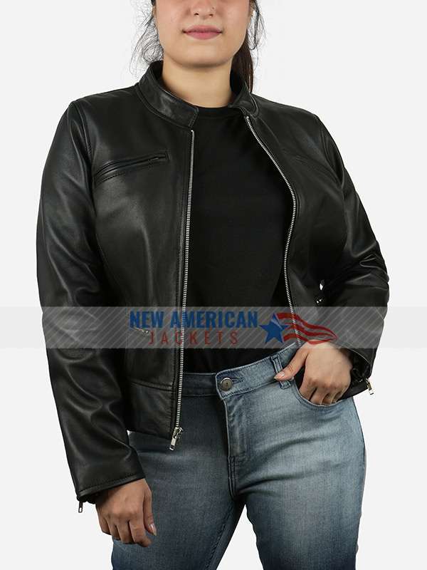 Coco Gauff Black Leather Jacket