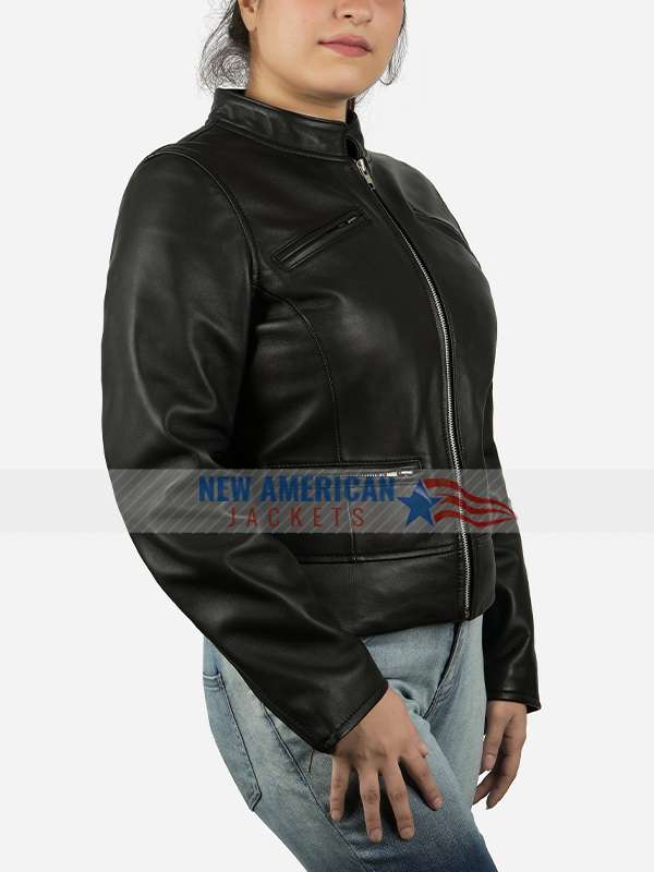 Coco Gauff Black Leather Jacket