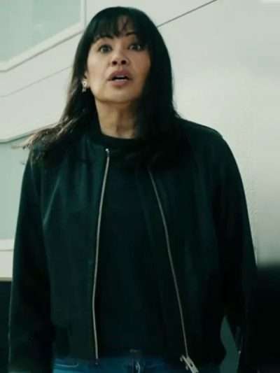 Buy Fiona De La Rosa The Cleaning Lady Black Bomber Jacket