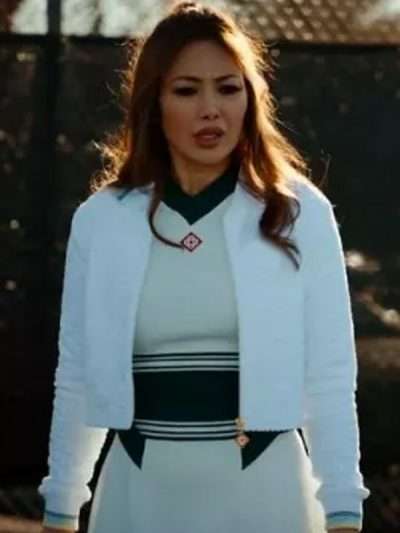 Shop Bianca The Cleaning Lady S04 White Bomber Jacket