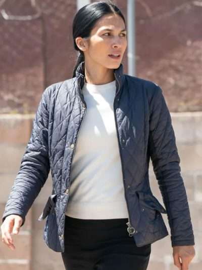 Shop The Cleaning Lady S04 Elodie Yung Quilted Jacket