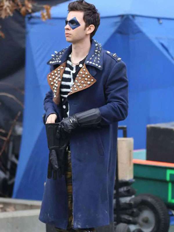 The Flash S04 Axel Walker Blue Studded Coat