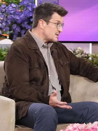 The Jennifer Hudson Show Nathan Fillion Brown Jacket