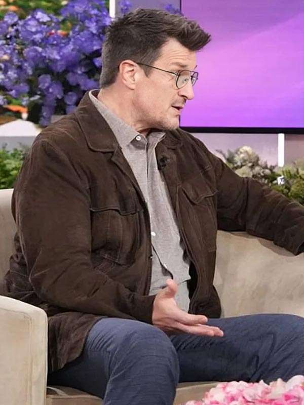 The Jennifer Hudson Show Nathan Fillion Brown Jacket