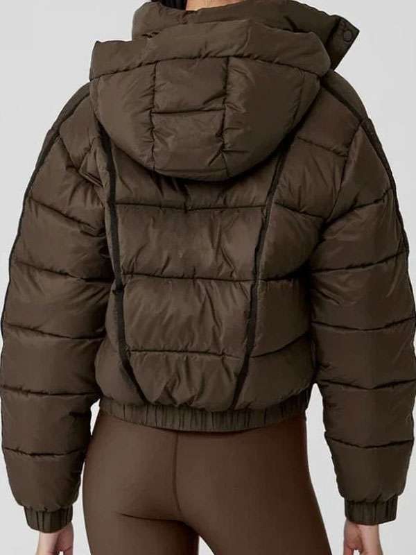 The Secret Lives of Mormon Wives 2025 Demi Engemann Brown Hooded Jacket