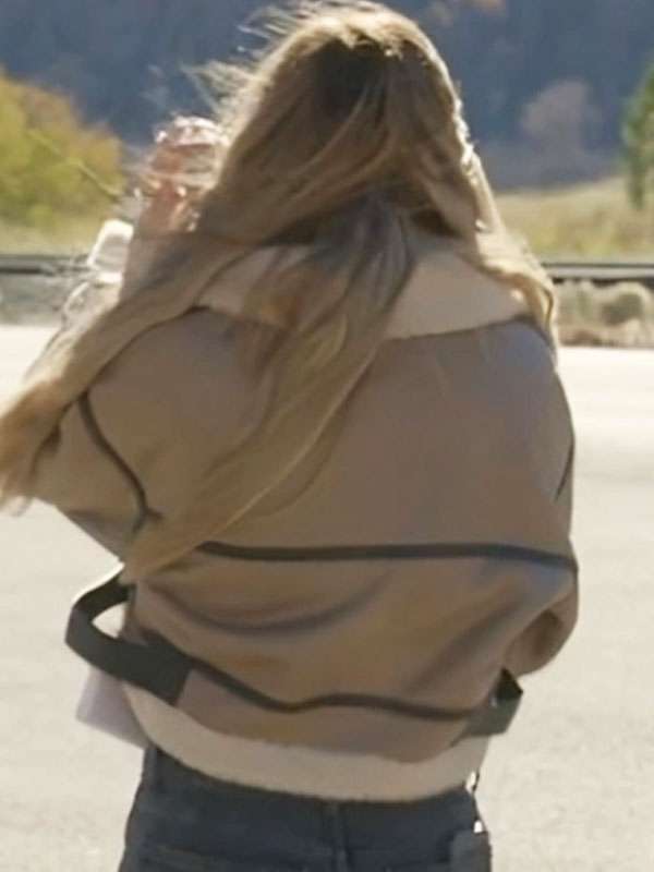 The Secret Lives of Mormon Wives S02 Mayci Neeley Shearling Bomber Leather Jacket on Sale