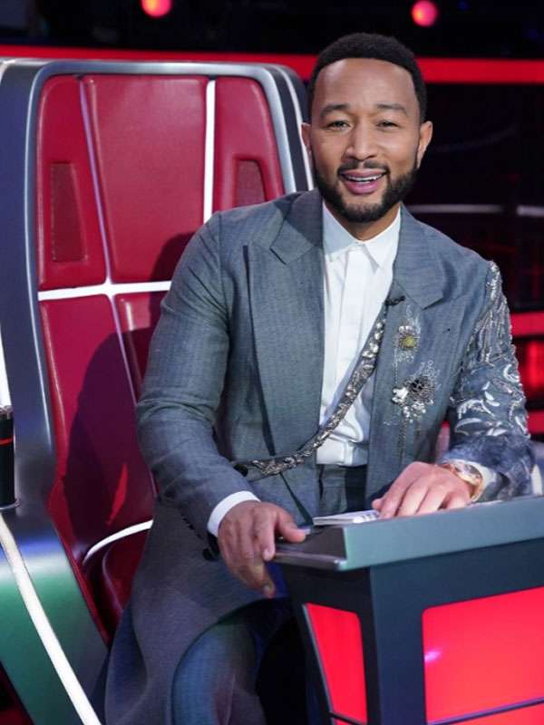 The Voice S27 John Legend Grey Trench Coat