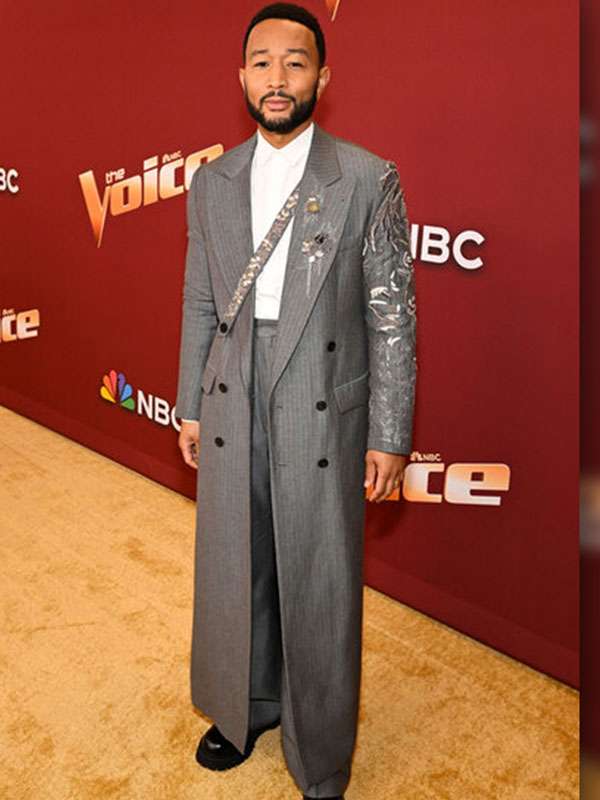 The Voice S27 John Legend Grey Trench Coat