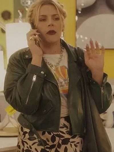 Buy Busy Philipps The Young and the Restless Green Leather Jacket