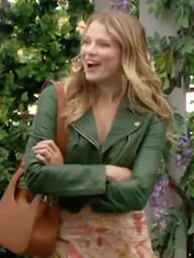 Summer Newman The Shop Young and the Restless Green Leather Jacket