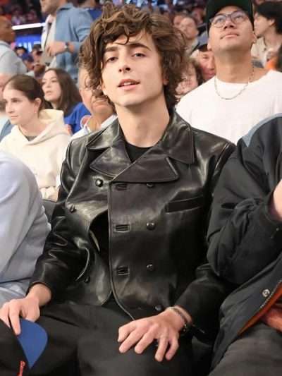 NYC Timothée Chalamet Black Leather Jacket