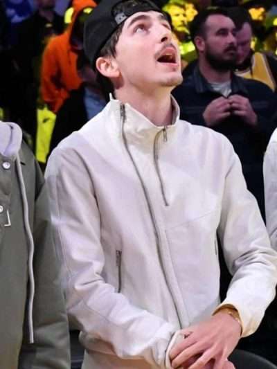 Timothee Chalamet White Bomber Jacket