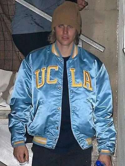Justin Bieber Blue Bomber Jacket