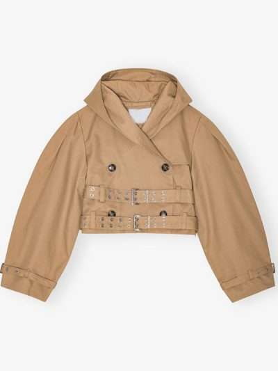 Shop Women Cotton Short Trench Jacket