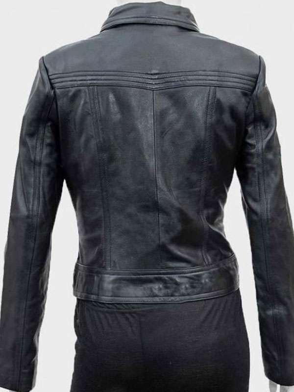 You S02 Candace Stone Black Leather Jacket
