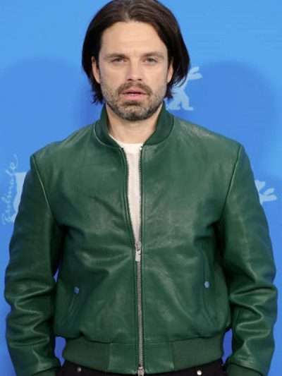 A Different Man Sebastian Stan Bomber Green Leather Jacket