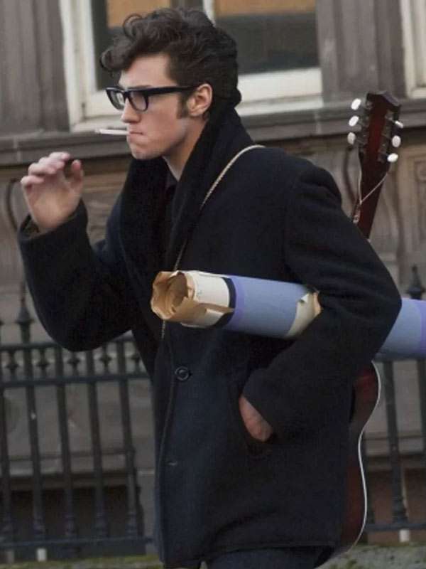 Nowhere Boy Aaron Taylor-Johnson Black Shearling Coat