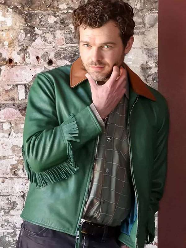 Cocaine Bear Eddie Green Fringe Leather Jacket