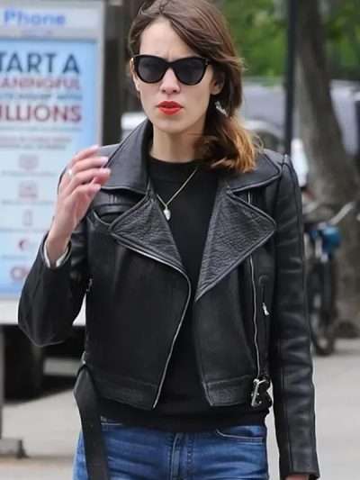 Alexa Chung Biker Leather Jacket
