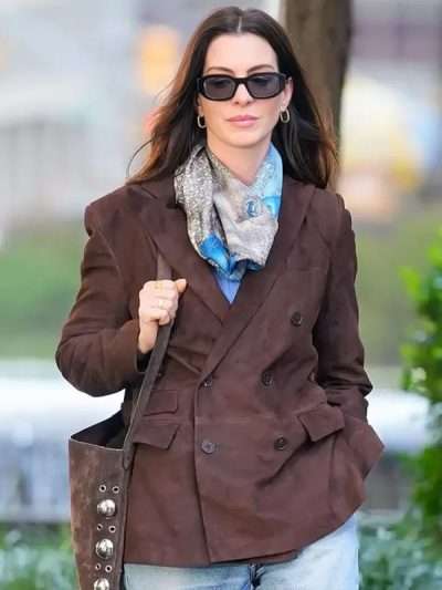 The Devil Wears Prada 2 Anne Hathaway Leather Blazer