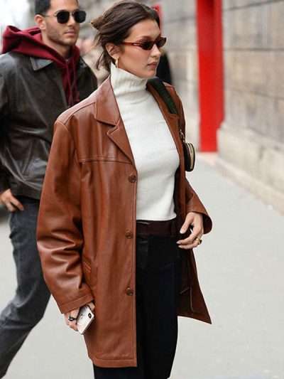 Bella Hadid Brown Coat