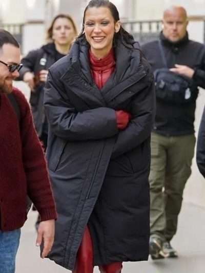 Bella Hadid The Beauty S01 Black Puffer Long Coat