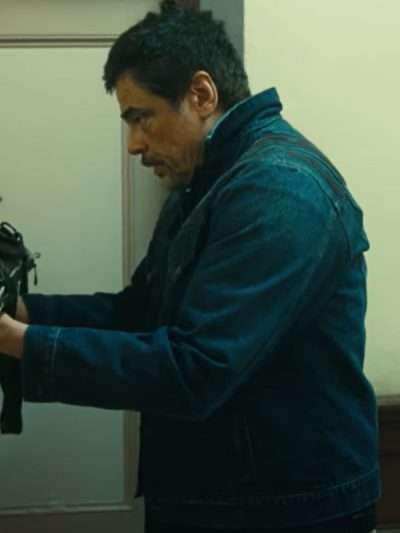 Benicio Del Toro One Battle After Another 2025 Denim Jacket