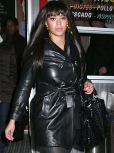 MFW Beyonce Black Leather Coat