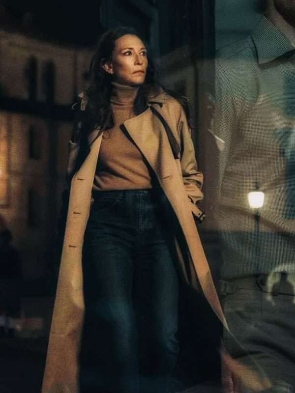 Shop Cate Blanchett Black Bag 2025 Trench Coat