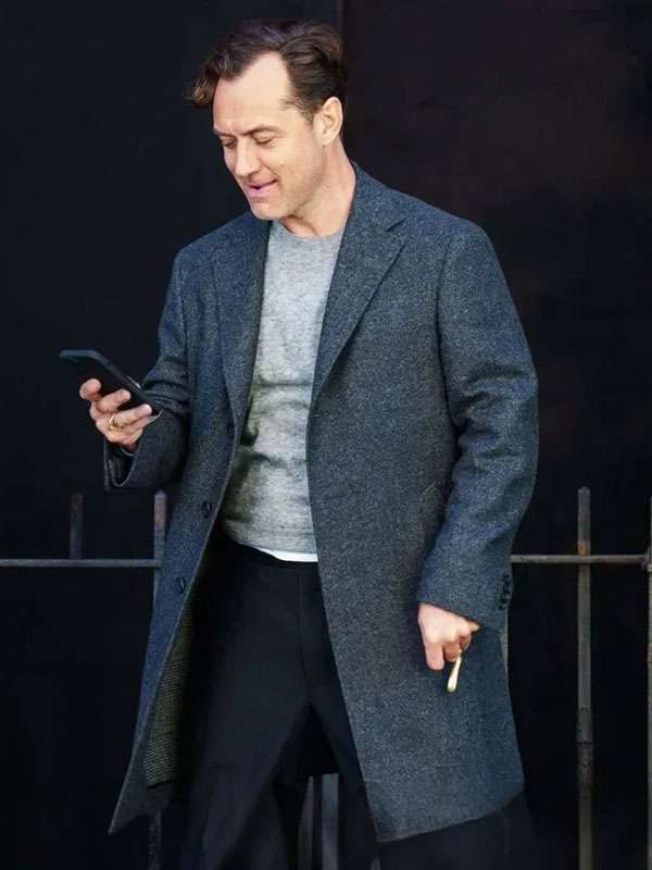 Jude Law Black Rabbit S01 Grey Wool Coat