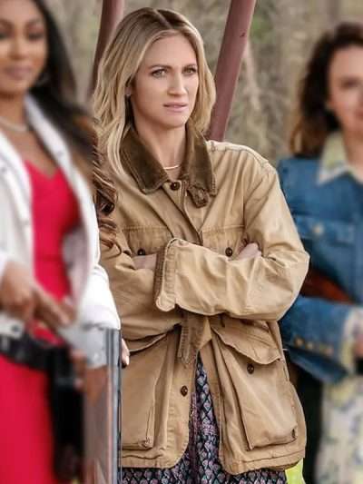 Brittany Snow The Hunting Wives 2025 Brown Cotton Jacket
