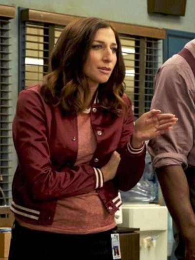 Brooklyn 99 Gina Linetti Red Satin Bomber Jacket