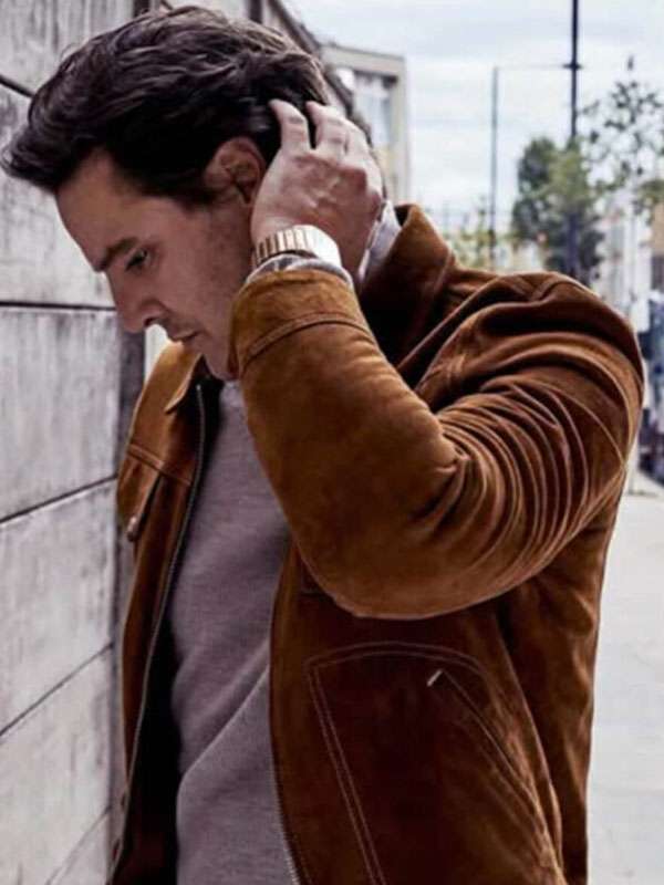 Pedro Pascal Brown Suede Trucker Jacket - Image 3