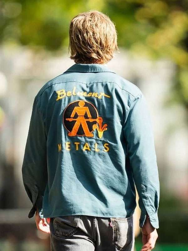Caught Stealing Austin Butler Blue Shirt
