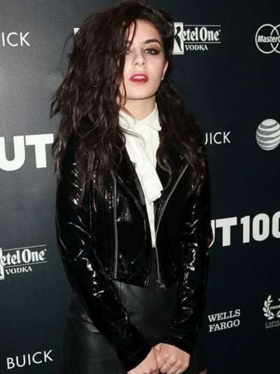 Charli XCX OUT100 Black Biker Leather Jacket