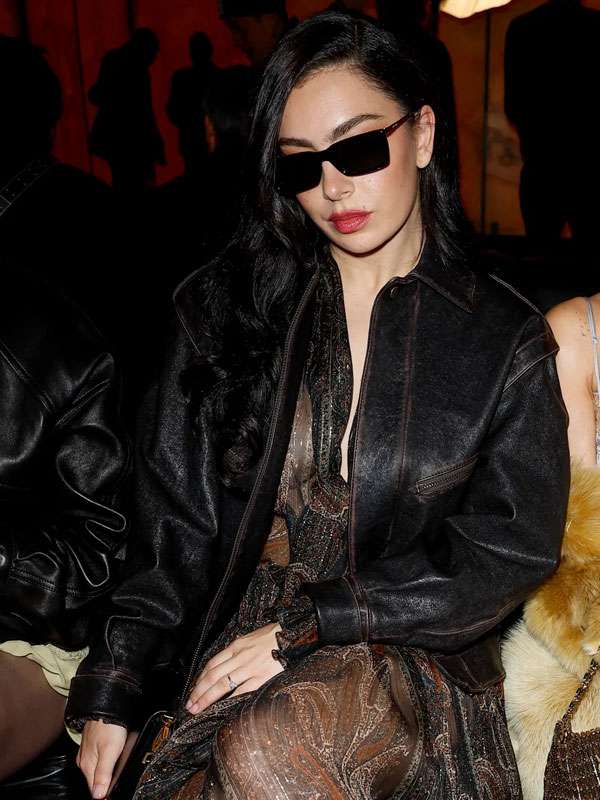 Charli XCX Paris Fashion Week 2025 Leather Jacket