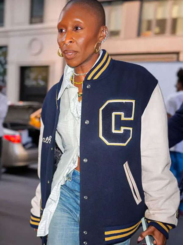 Cynthia Erivo NYC 2025 Varsity Jacket