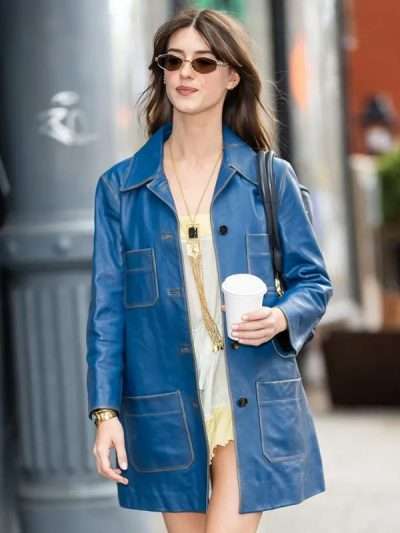 Daisy Edgar-Jones Blue Coat