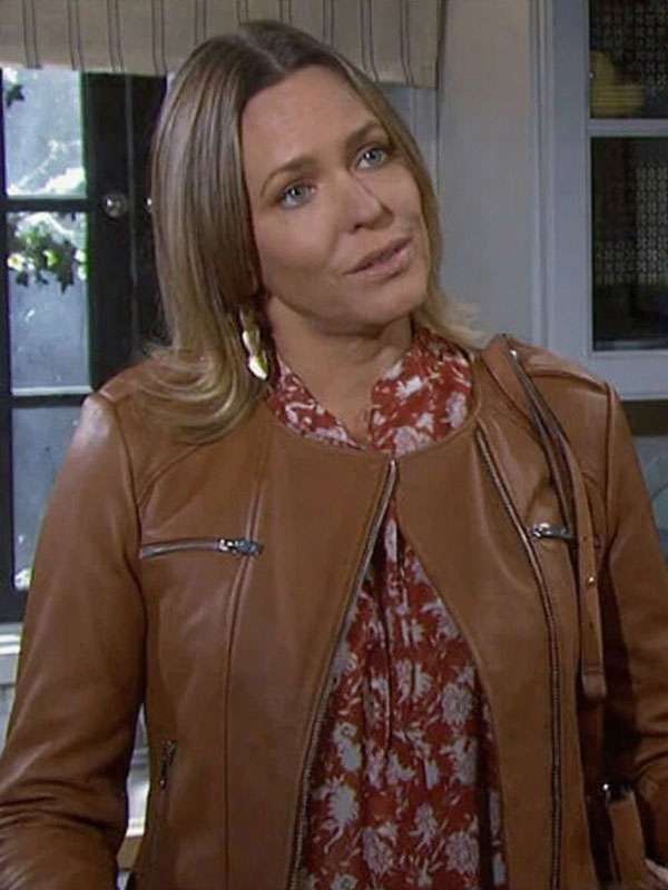 Days of Our Lives Arianne Zucker Brown Leather Jacket