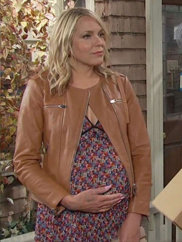 Gossip Girl Serena van der Woodsen Brown Leather Jacket