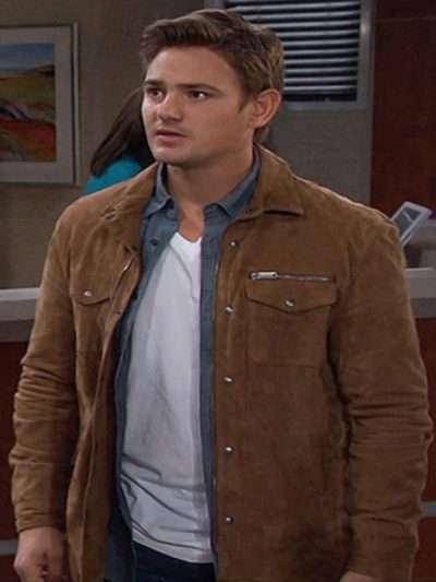 Carson Boatman Days of Our Lives Brown Leather Jacket