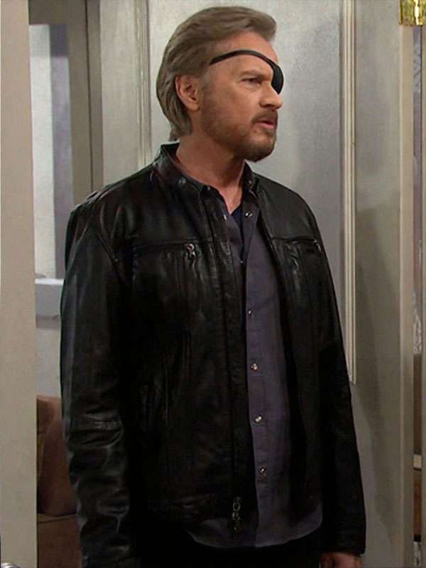 Stephen Nichols Days of Our Lives Black Leather Jacket