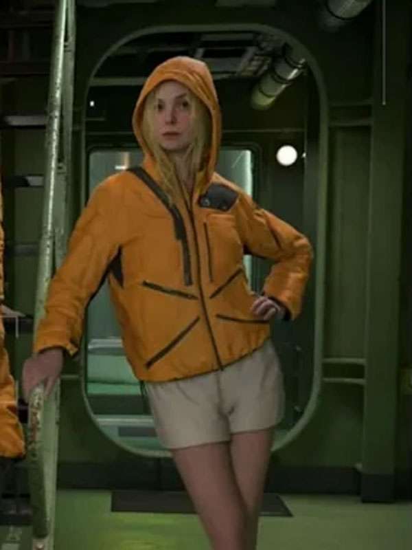 Death Death Stranding 2 On the Beach Elle Fanning Yellow Leather Jacket