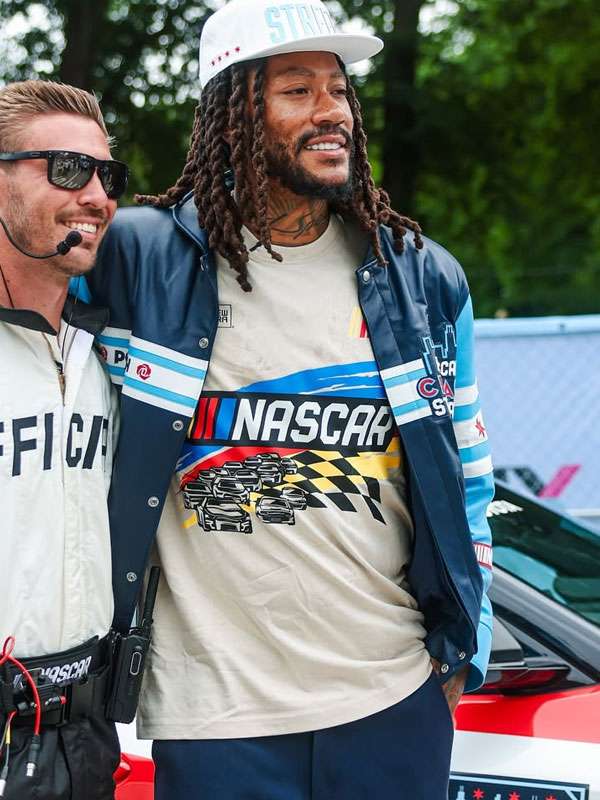 Derrick Rose NASCAR Grant Park 165 Chicago Street Course Blue Jacket
