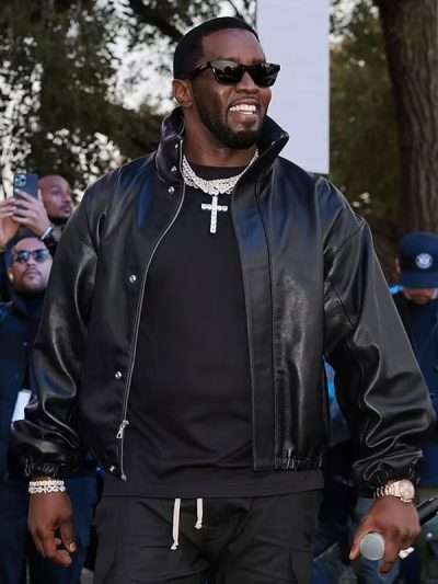 Sean Diddy Black Leather Jacket